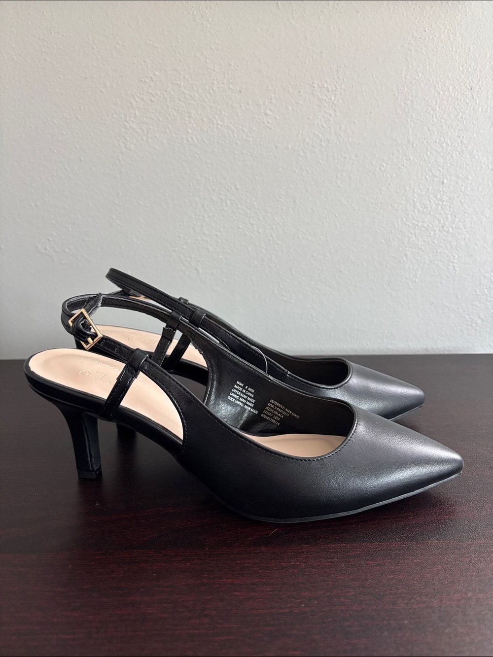 Apt. 9 Black Pointed Leather Slingback Mules - Picture 3 of 16